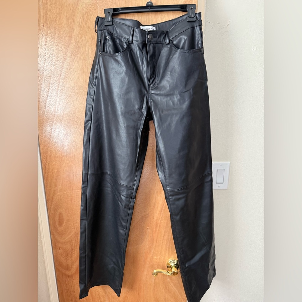 Pull&Bear Black Faux Leather Pants